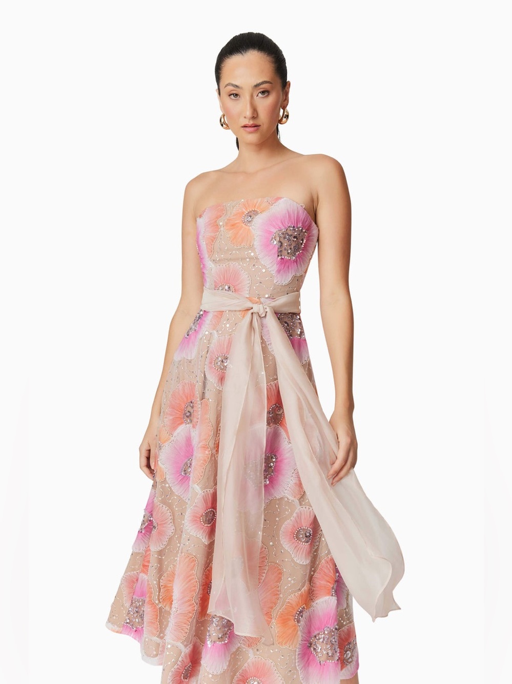 Elliatt Brittany A-Line Midi Dress in Pink size XS NWT waist Tie Missing!!!! - Picture 3 of 8